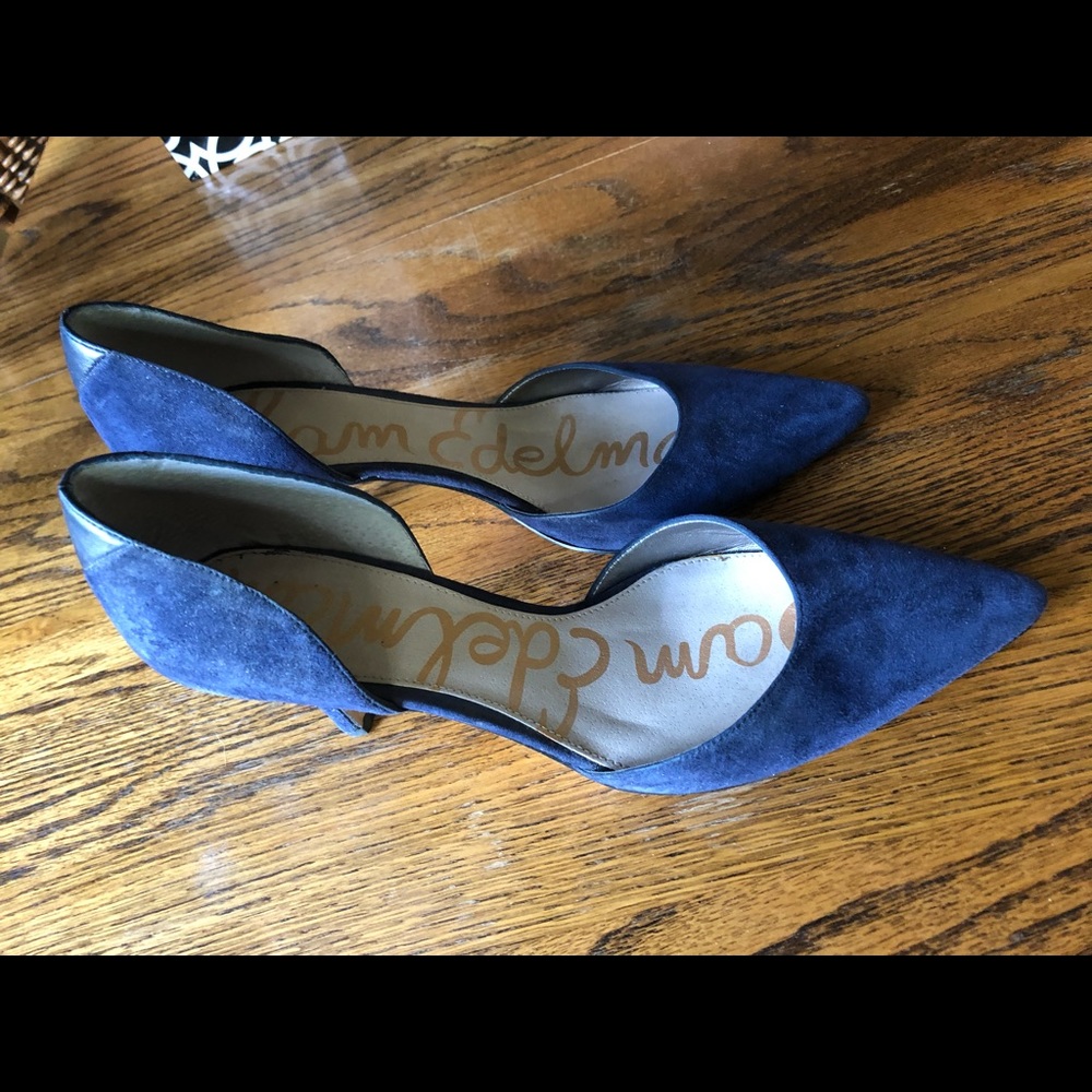 Sam Edelman blue suede heel